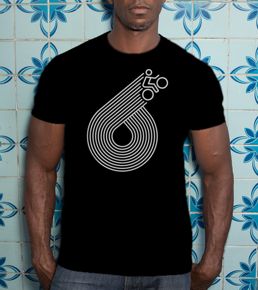 Retro Cycling Lines Geometric Rider Loop T-Shirt