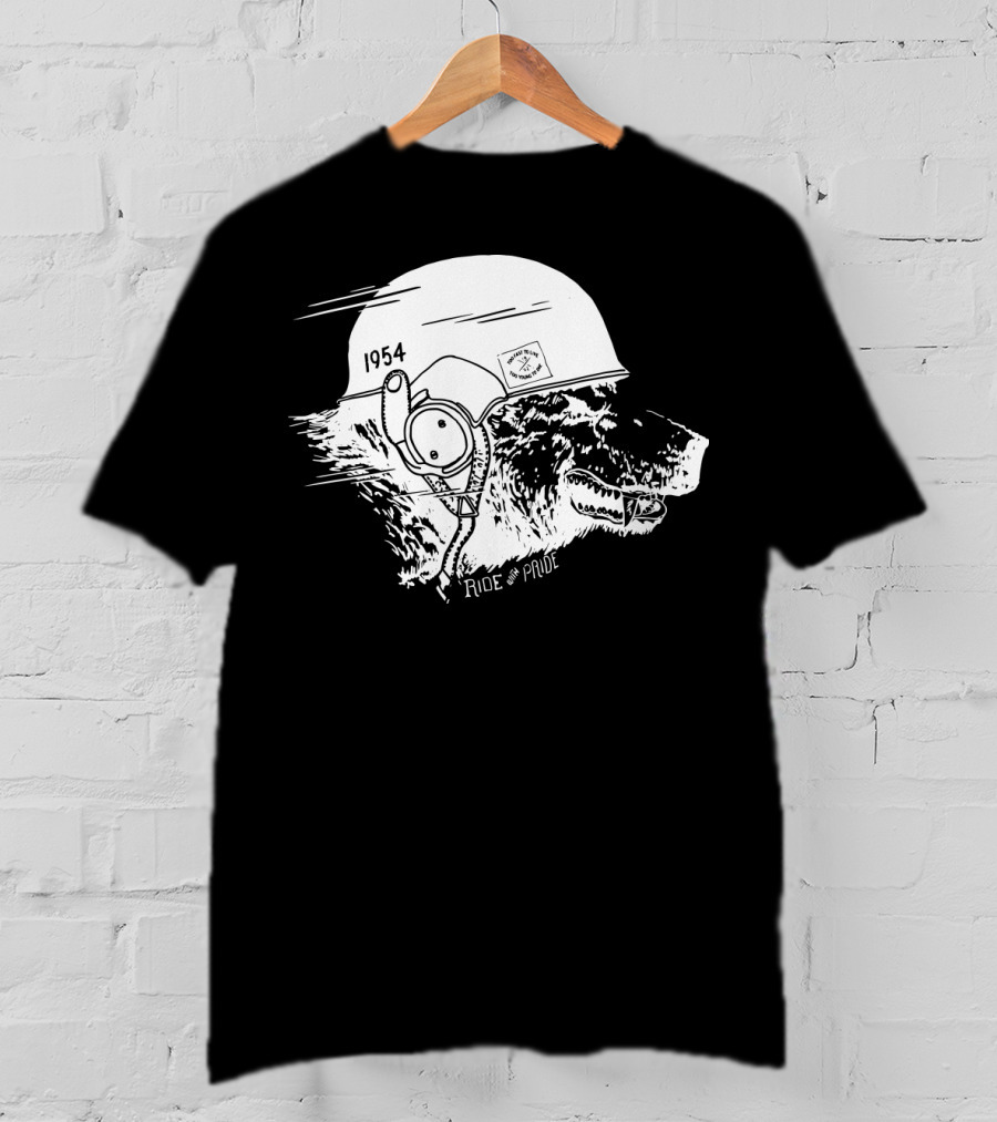 Ride With Pride 1954 Bear Motorcycle Helmet T-Shirt