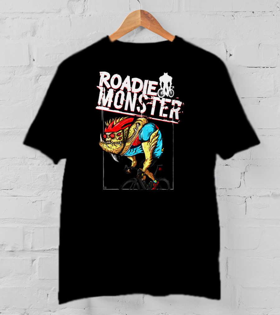 ROADIE MONSTER Cyclist Beast On Bicycle Thrill T-Shirt