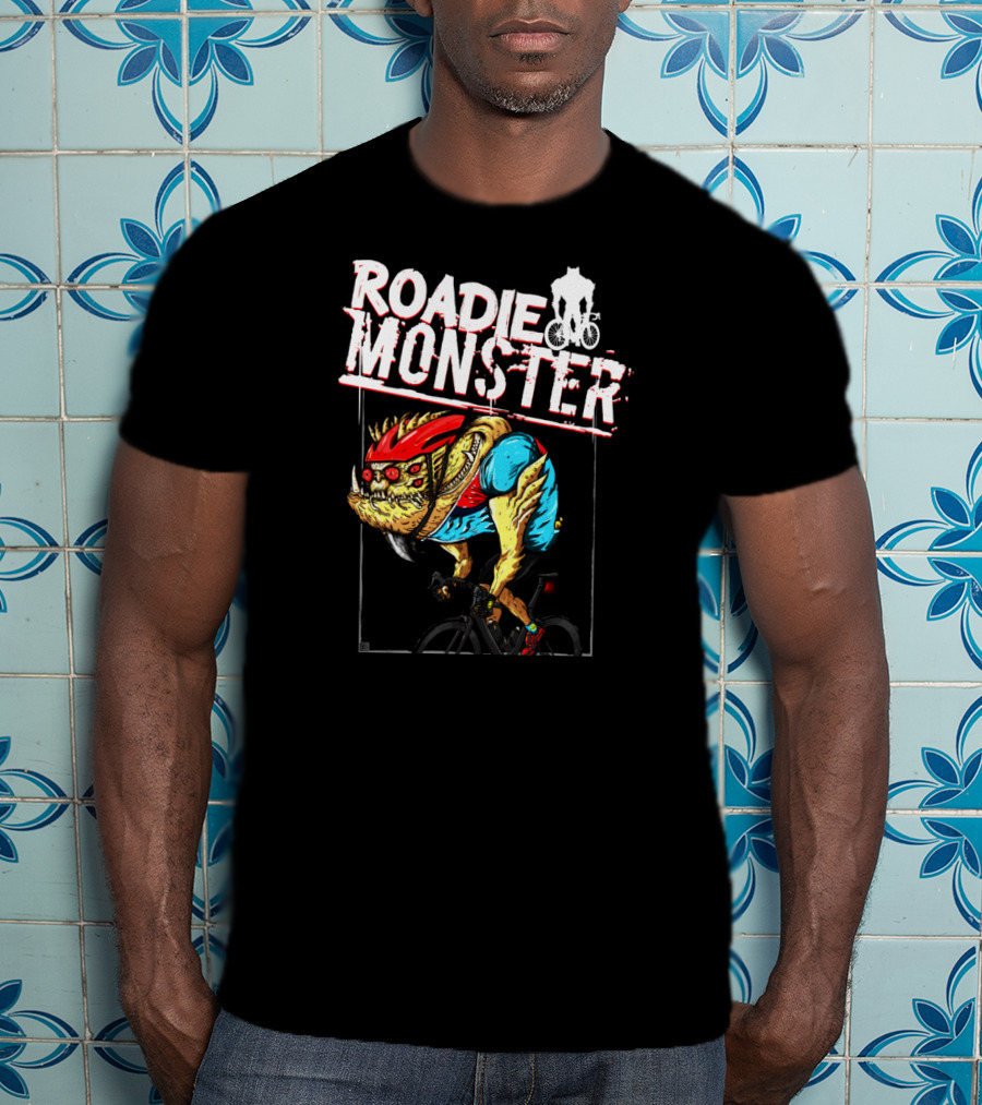 ROADIE MONSTER Cyclist Beast On Bicycle Thrill T-Shirt