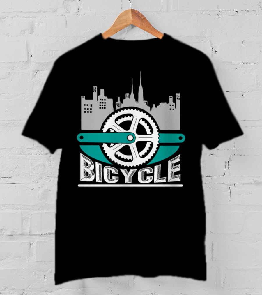 Skyline City Bicycle Chain Bike Idea T-Shirt