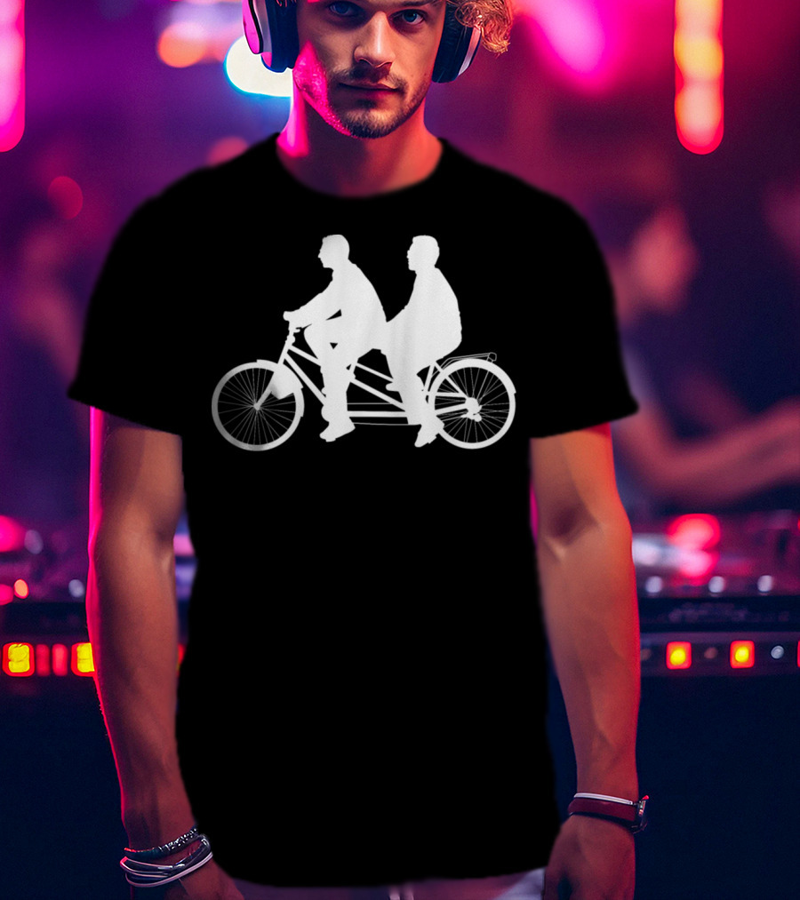 Tandem Bicycle Bike Cyclist Riding Together T-Shirt