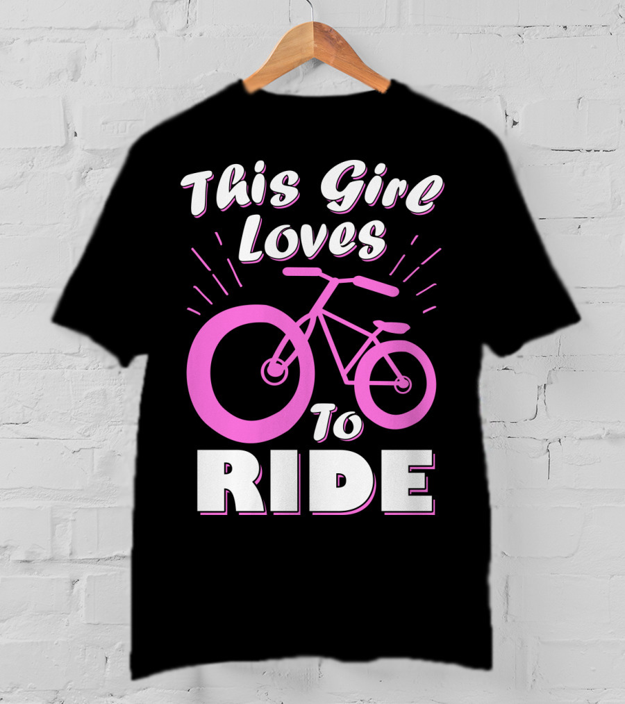 This Girl Loves To Ride Pink Bicycle Enthusiast T-Shirt