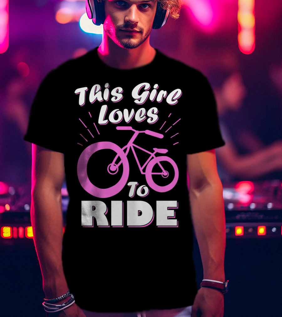 This Girl Loves To Ride Pink Bicycle Enthusiast T-Shirt