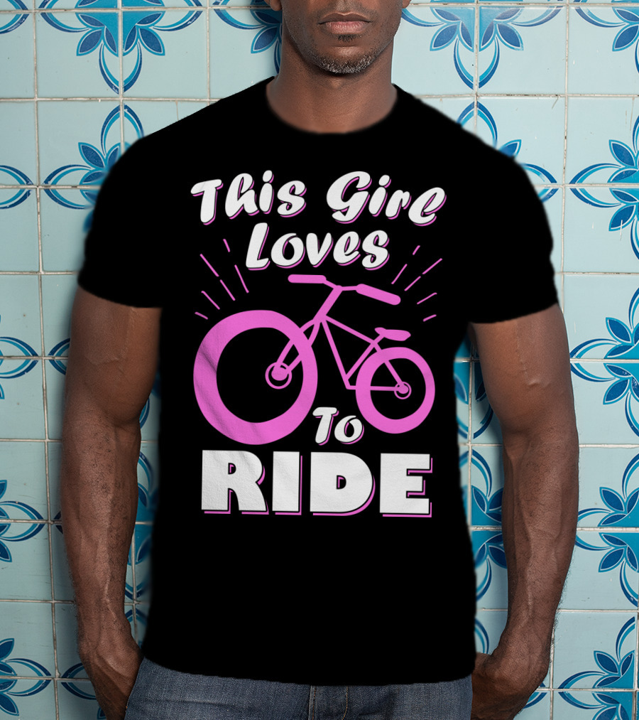 This Girl Loves To Ride Pink Bicycle Enthusiast T-Shirt
