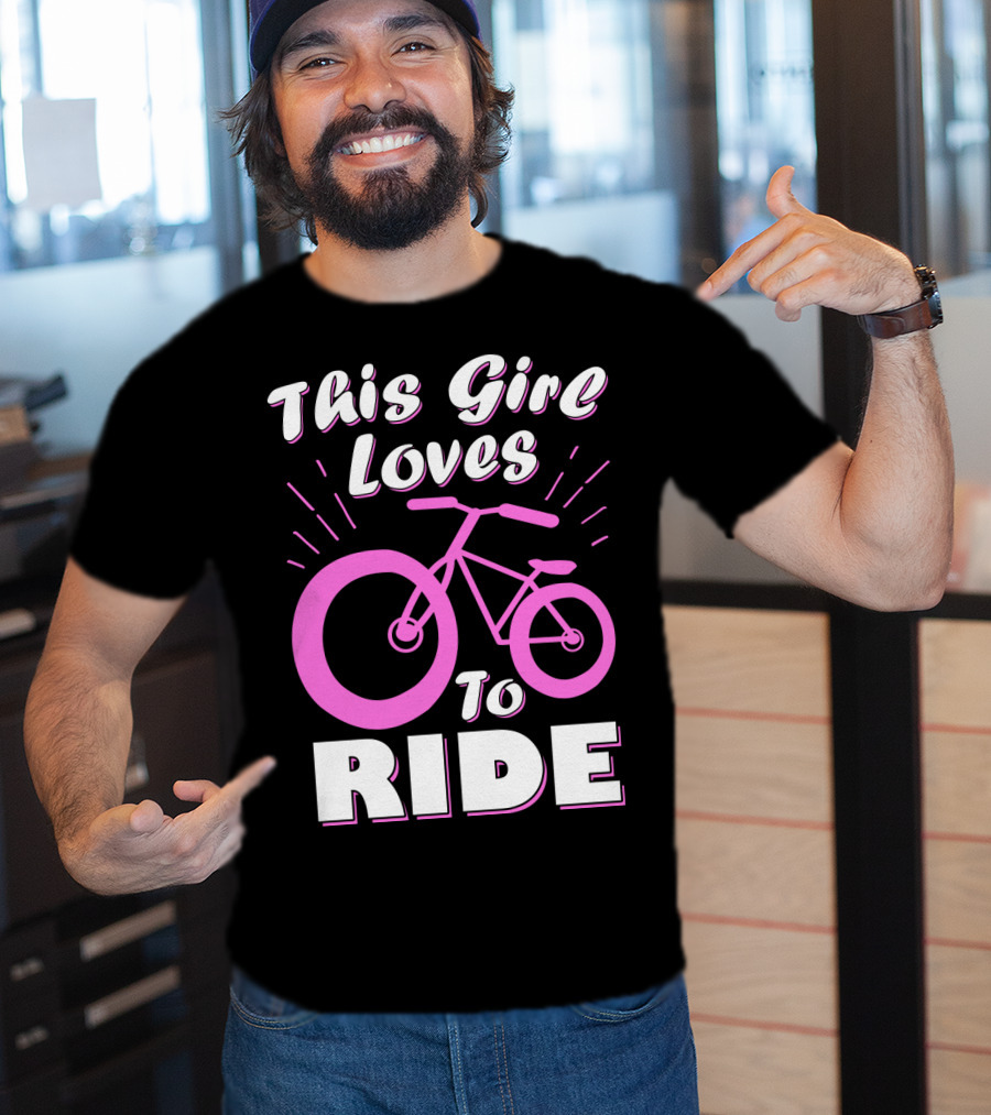 This Girl Loves To Ride Pink Bicycle Enthusiast T-Shirt