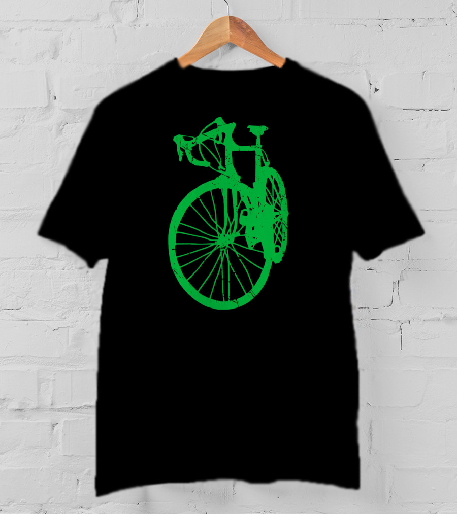 Vintage Rustic Racing Bike In Green T-Shirt