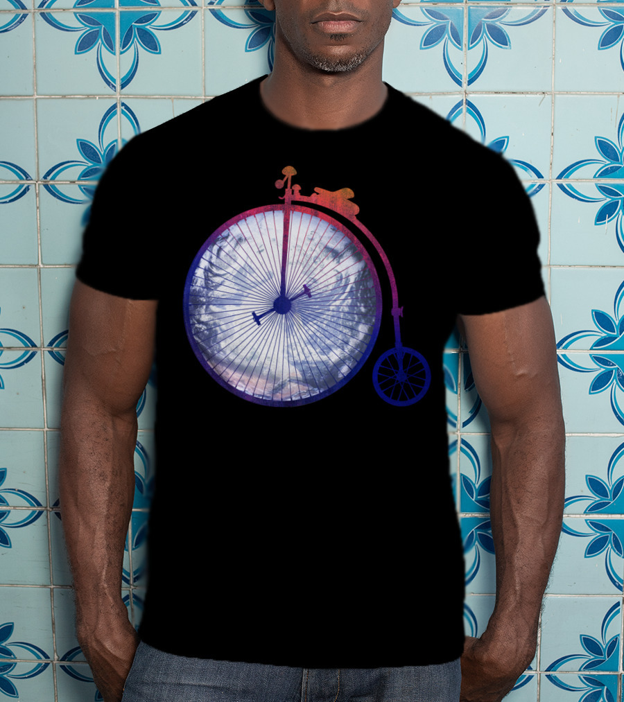 Vintage World Bicycle Traveler Earth Penny-Farthing T-Shirt