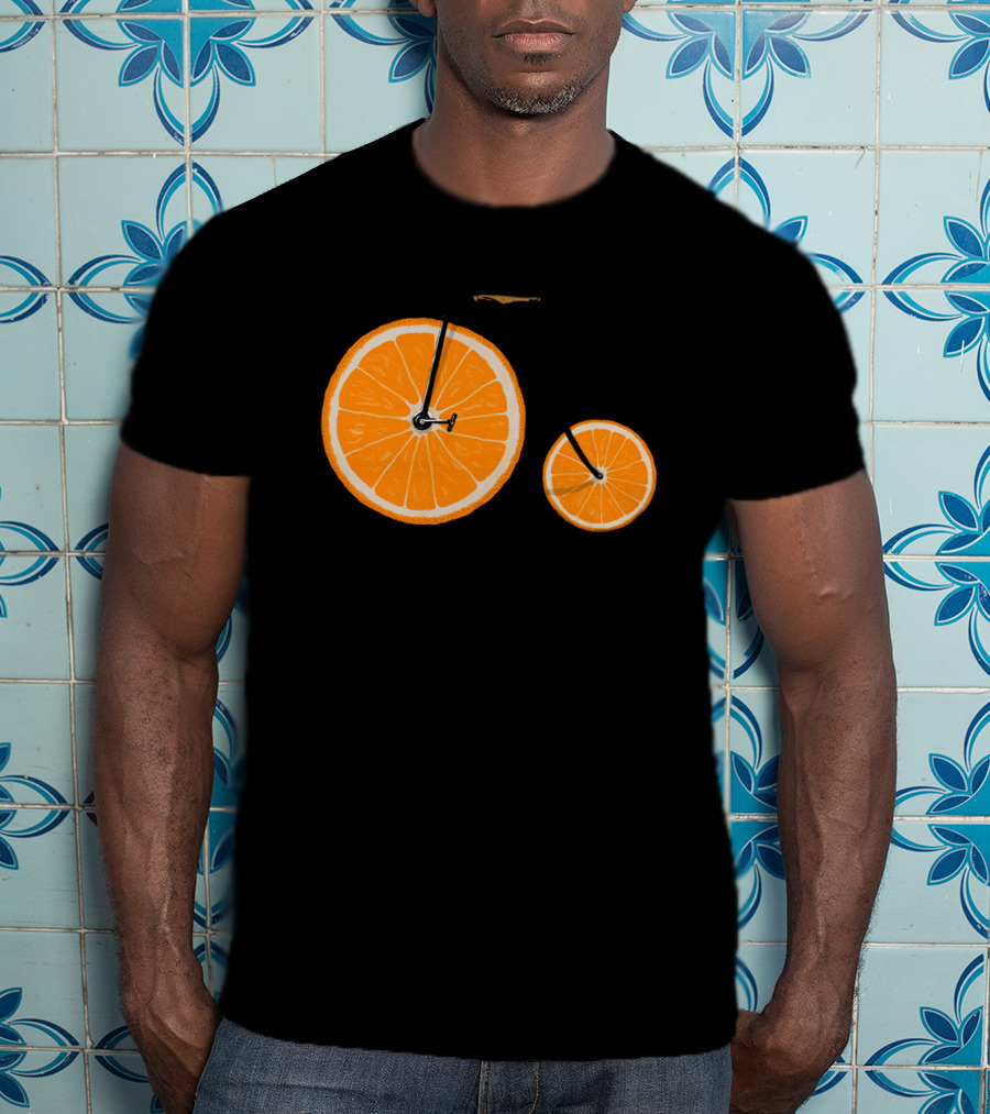 Orange Slice Bicycle Vitamin Concept T-Shirt