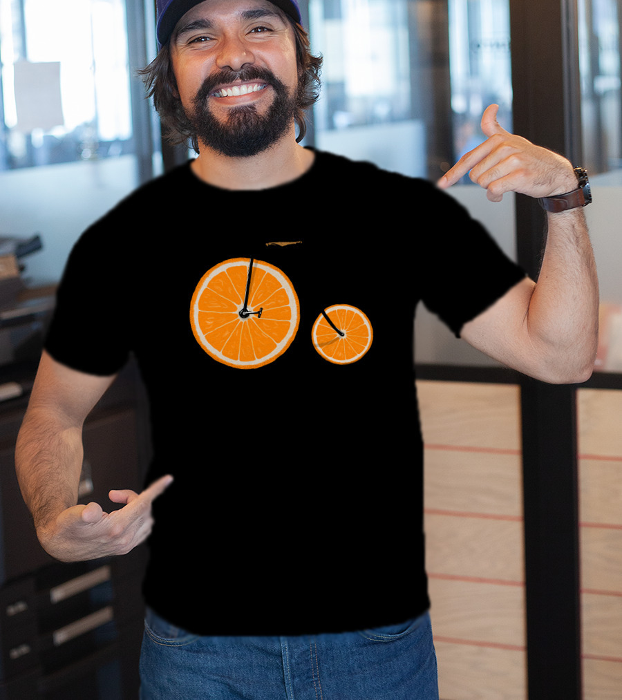 Orange Slice Bicycle Vitamin Concept T-Shirt