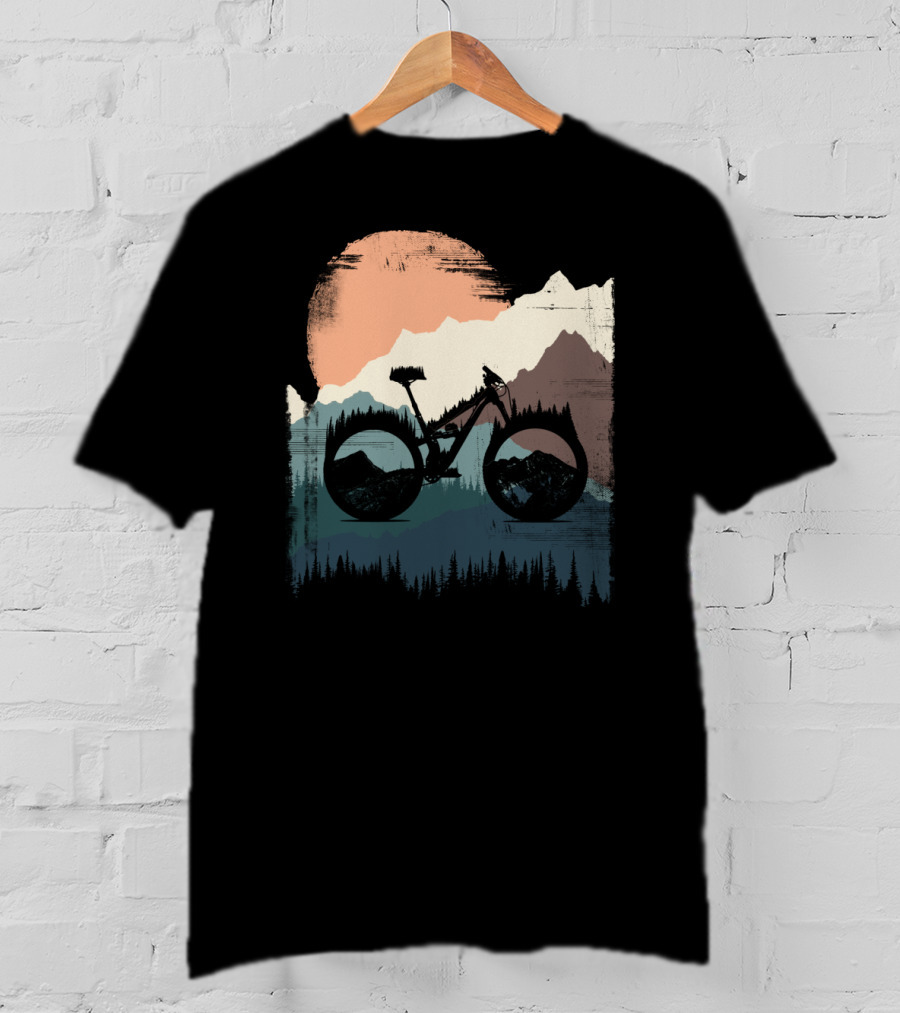 Yeti Enduro Bike Adventure Sunset Mountain T-Shirt