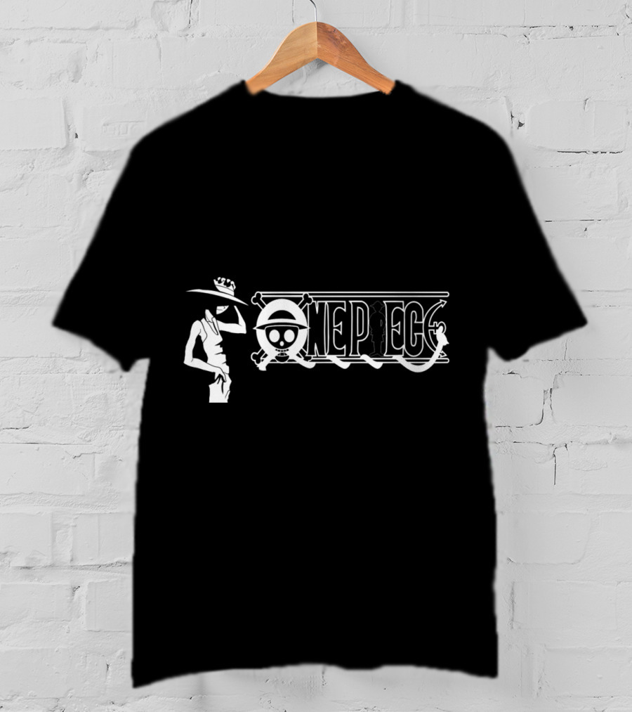 One Piece Luffy Straw Hat Pirate Monochrome T-Shirt