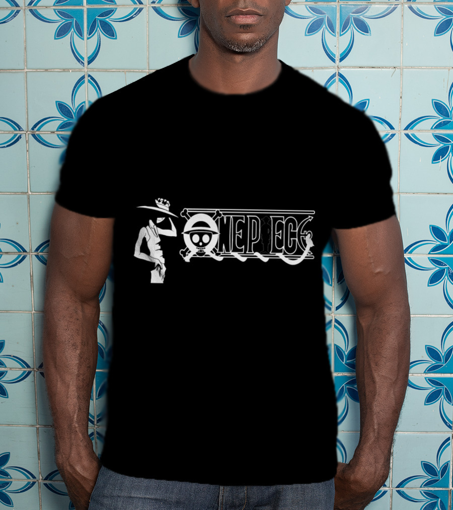 One Piece Luffy Straw Hat Pirate Monochrome T-Shirt