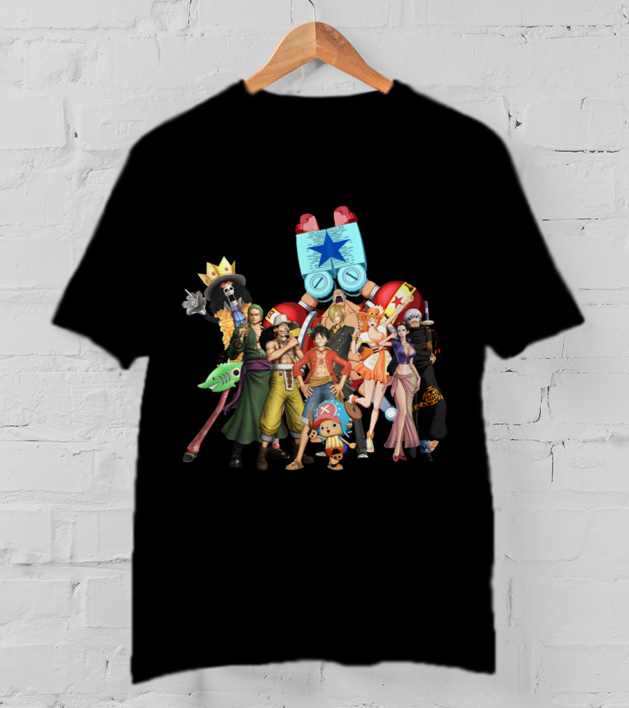 One Piece Main Characters Iconic Straw Hat Pirates Ensemble T-Shirt