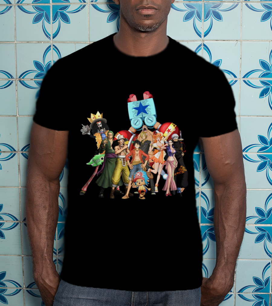 One Piece Main Characters Iconic Straw Hat Pirates Ensemble T-Shirt
