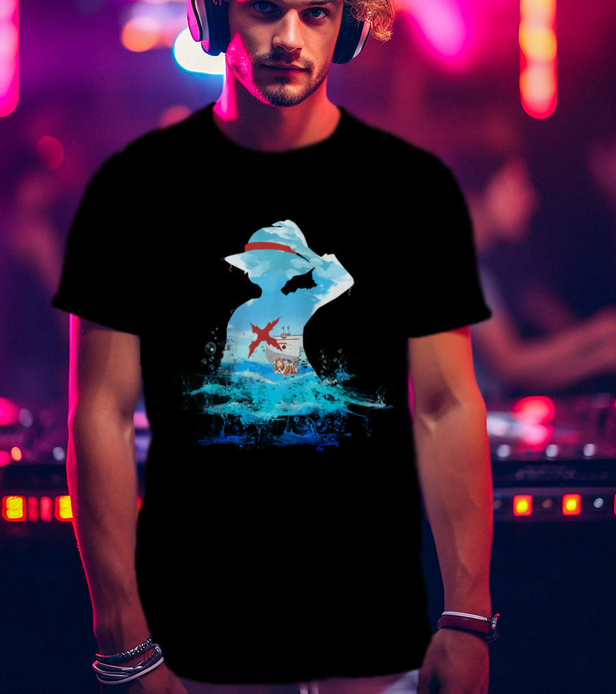 One Piece Strawhat Pirate Ship Adventure On Sea T-Shirt