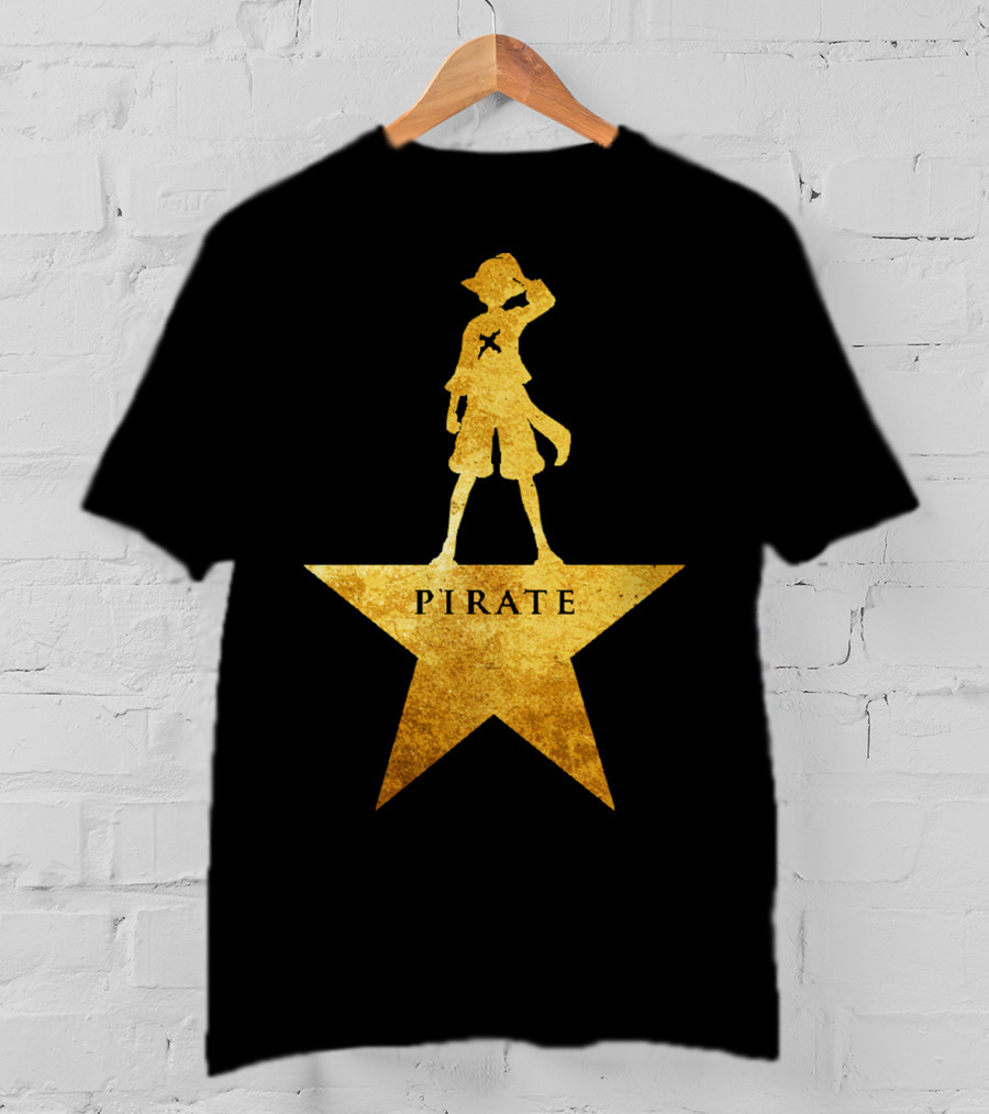 Pirate Star Gold Silhouette One Piece Luffy T-Shirt