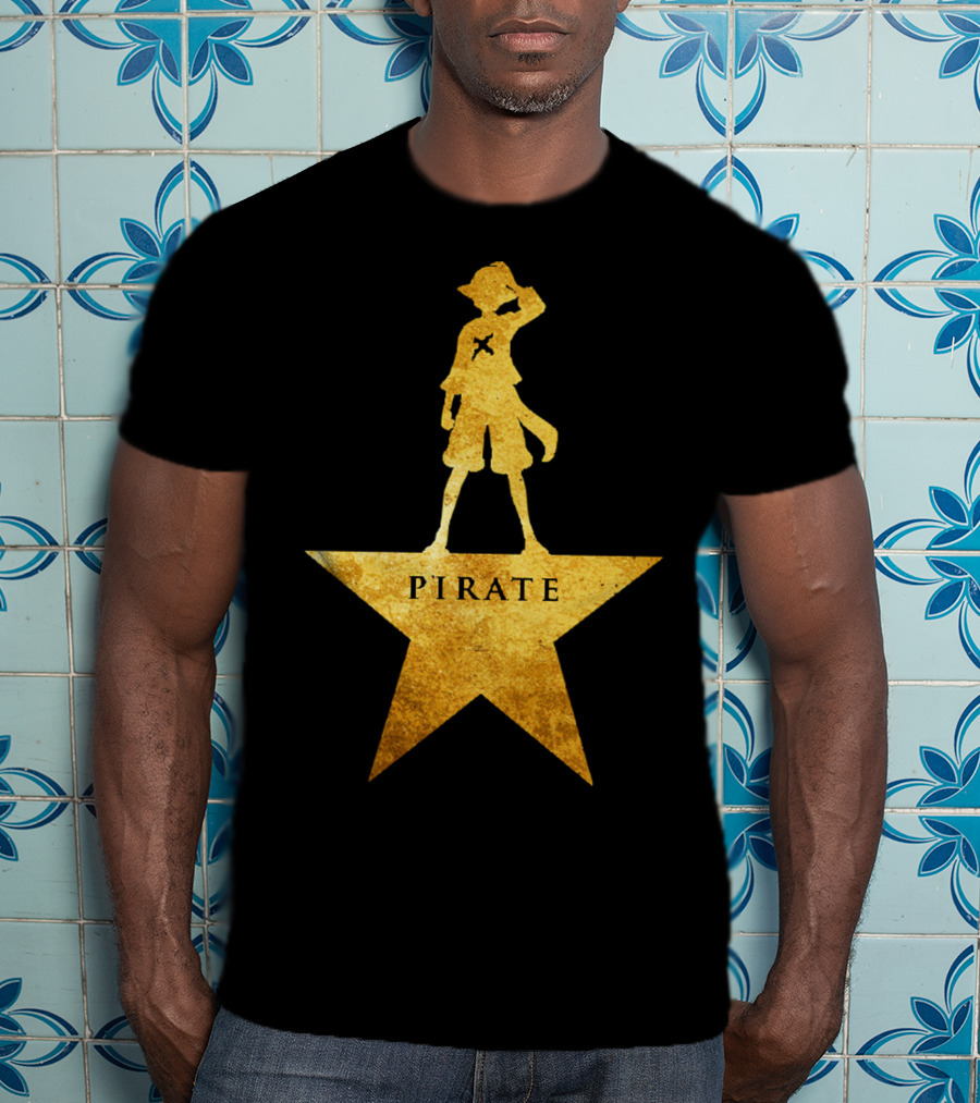 Pirate Star Gold Silhouette One Piece Luffy T-Shirt