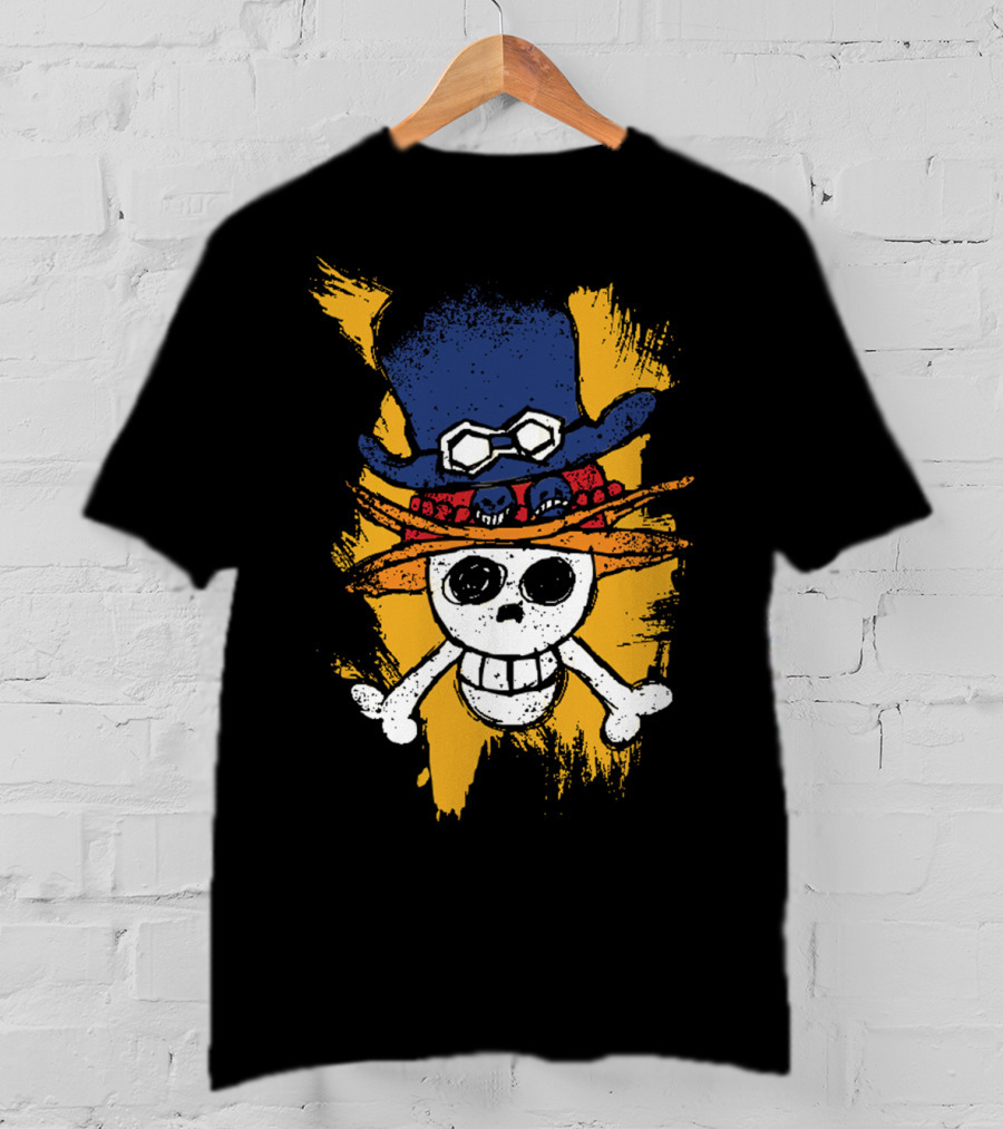 One Piece ASL Ace Sabo Luffy Skull And Pirate Hat T-Shirt