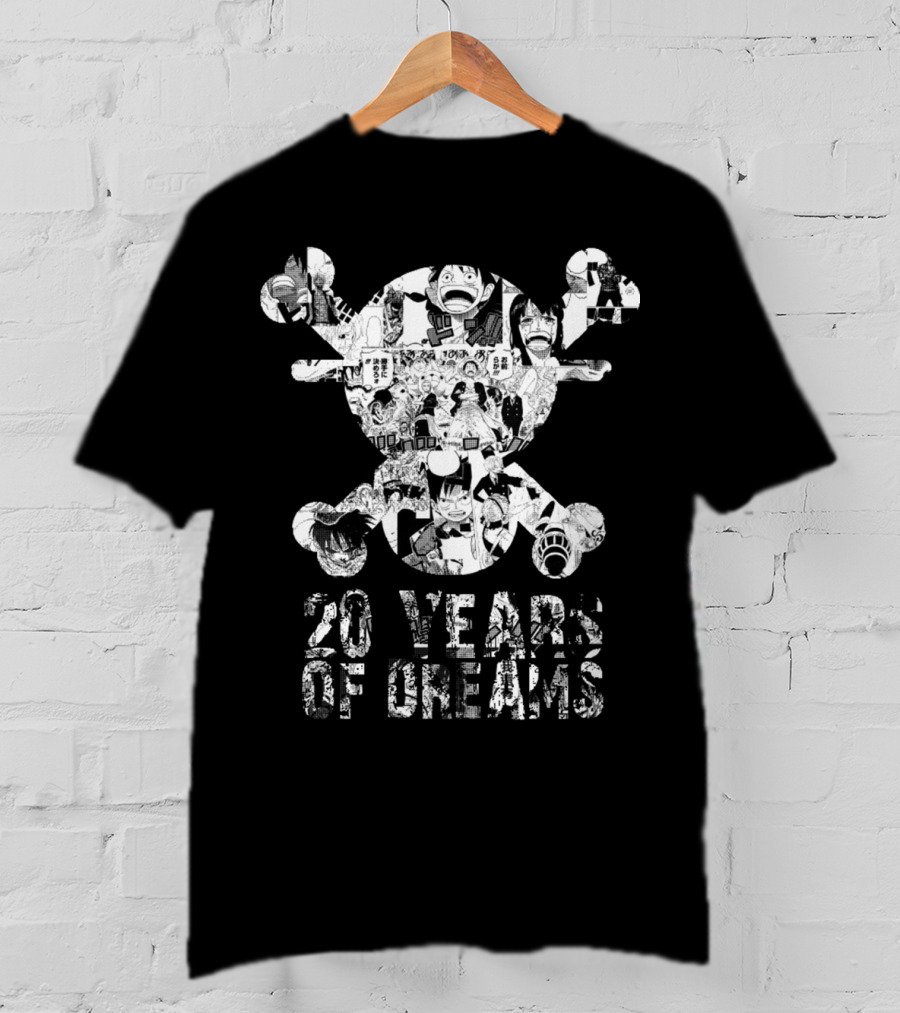 One Piece 20 Years Of Dreams Manga Collage Jolly Roger T-Shirt