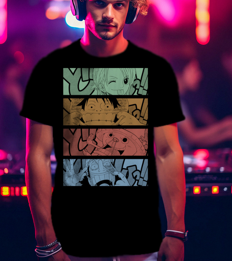 One Piece Keep Smiling Comic Characters T-Shirt