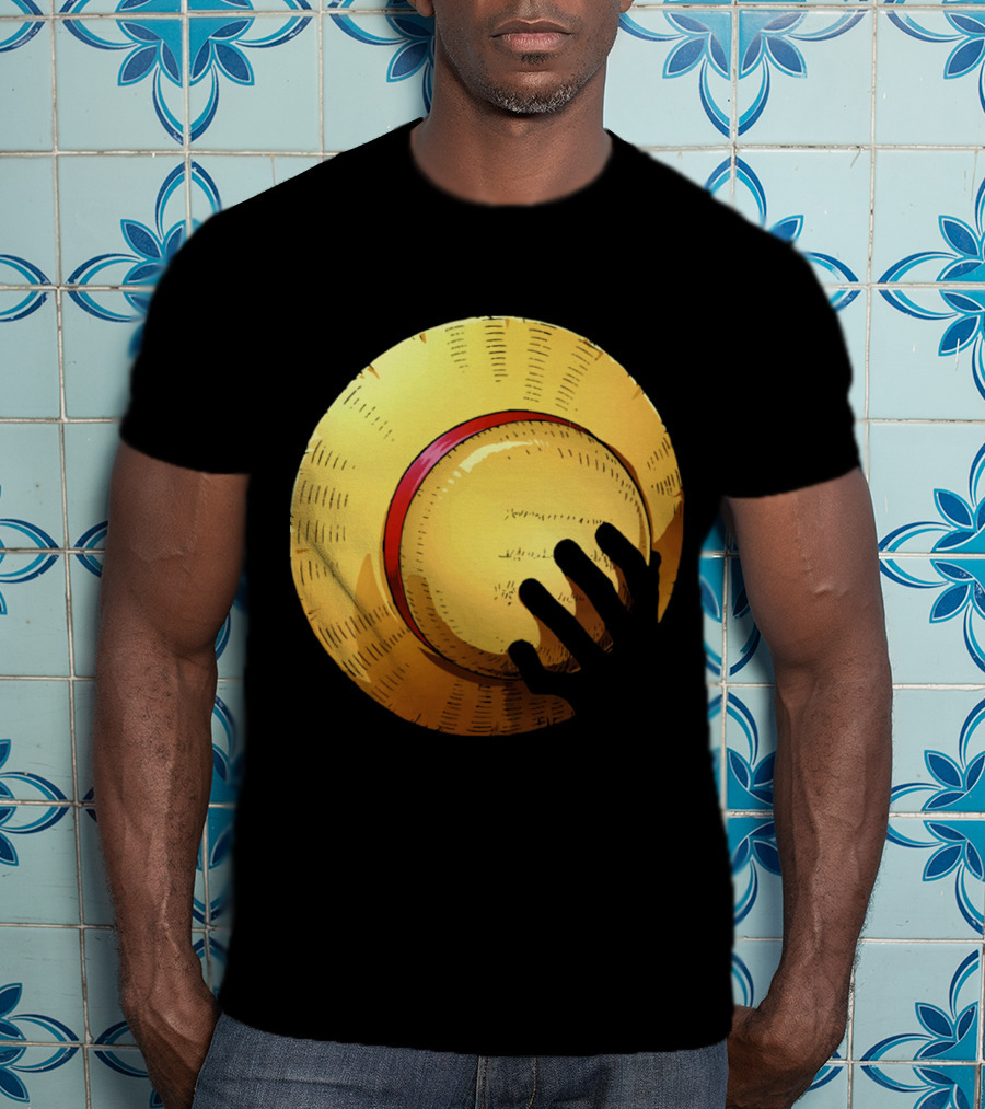 KEEP THE HAT Straw Hat Hand T-Shirt