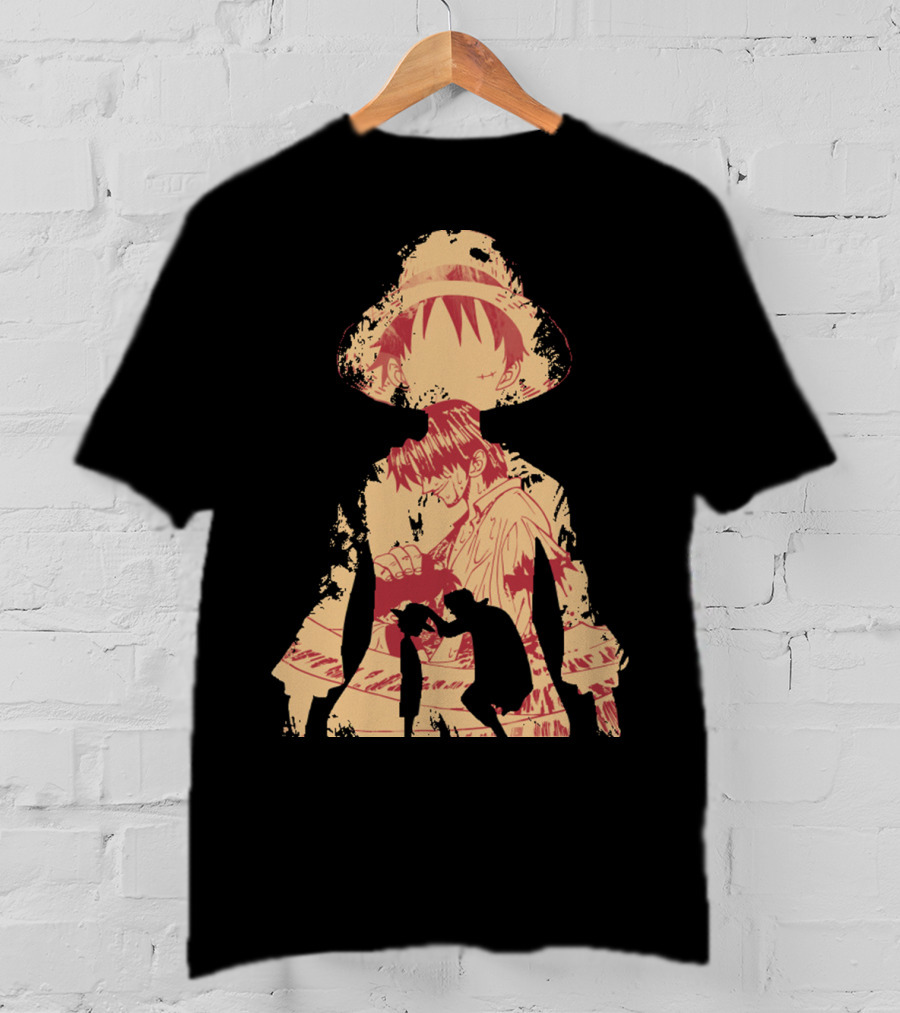 Luffy Shanks Silhouette Straw Hat Mentorship Scene T-Shirt