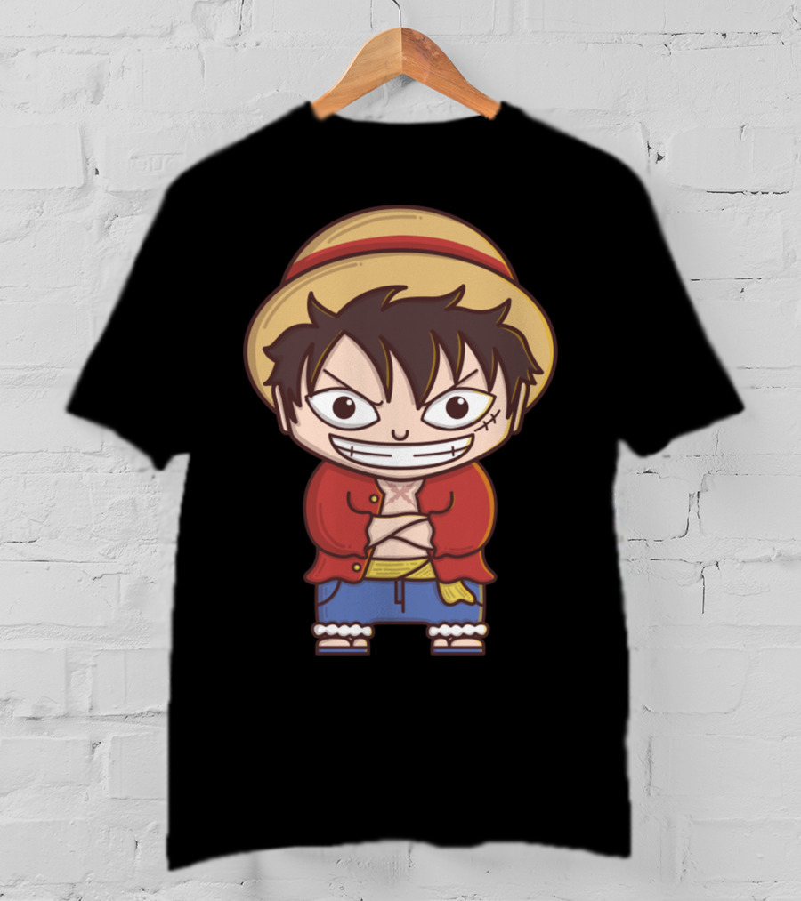Luffy Si Topi Jerami Straw Hat Pirate Anime Character T-Shirt