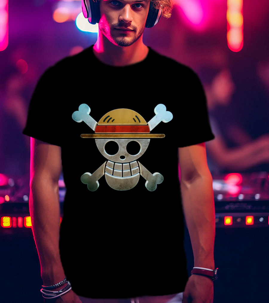 Mokey D Luffy Jolly Roger Straw Hat Pirate T-Shirt