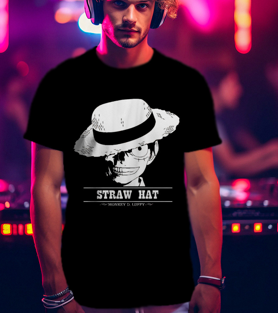 Monkey D Luffy Straw Hat One Piece Skeleton T-Shirt