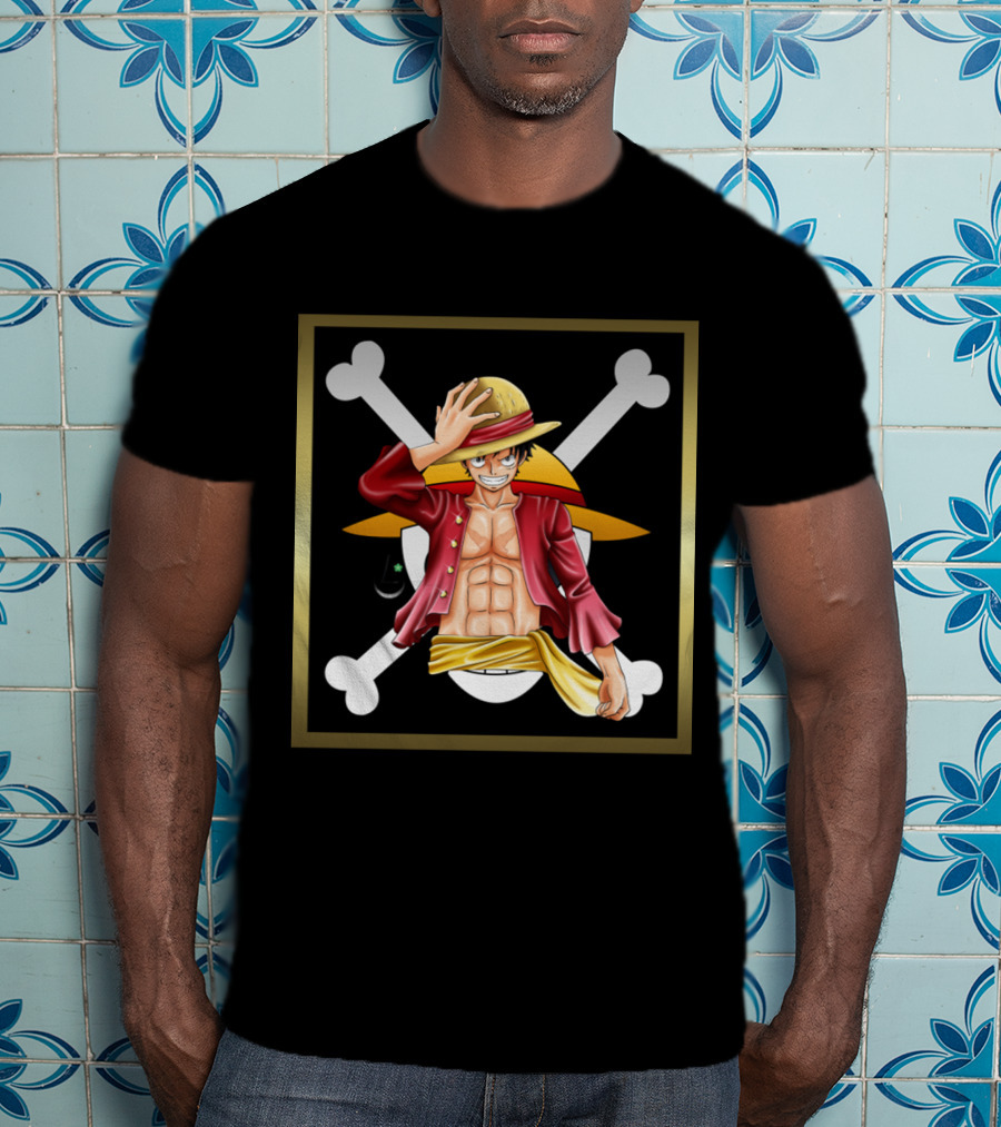 One Piece Luffy Pirate Straw Hat Jolly Roger T-Shirt