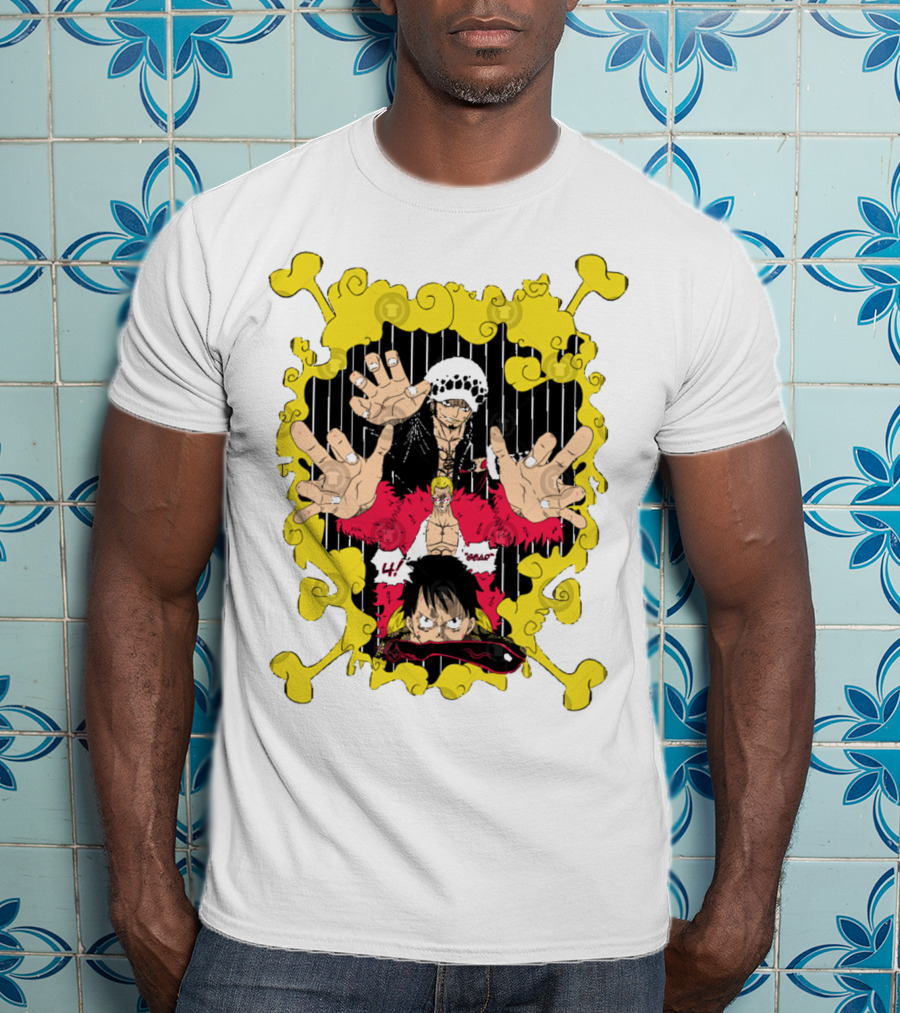 Dressrosa Saga One Piece Luffy Law Doflamingo T-Shirt