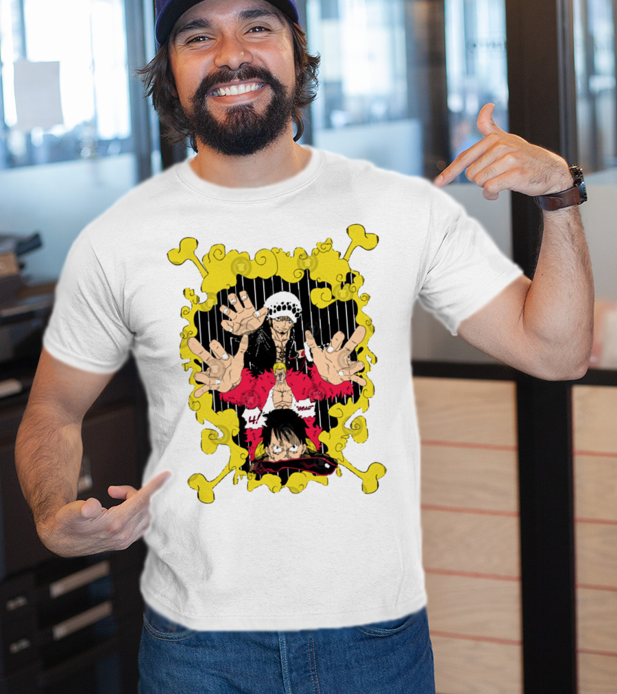 Dressrosa Saga One Piece Luffy Law Doflamingo T-Shirt