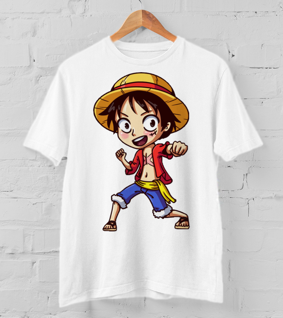 Luffy Chibi One Piece Straw Hat Pirate Anime Character T-Shirt