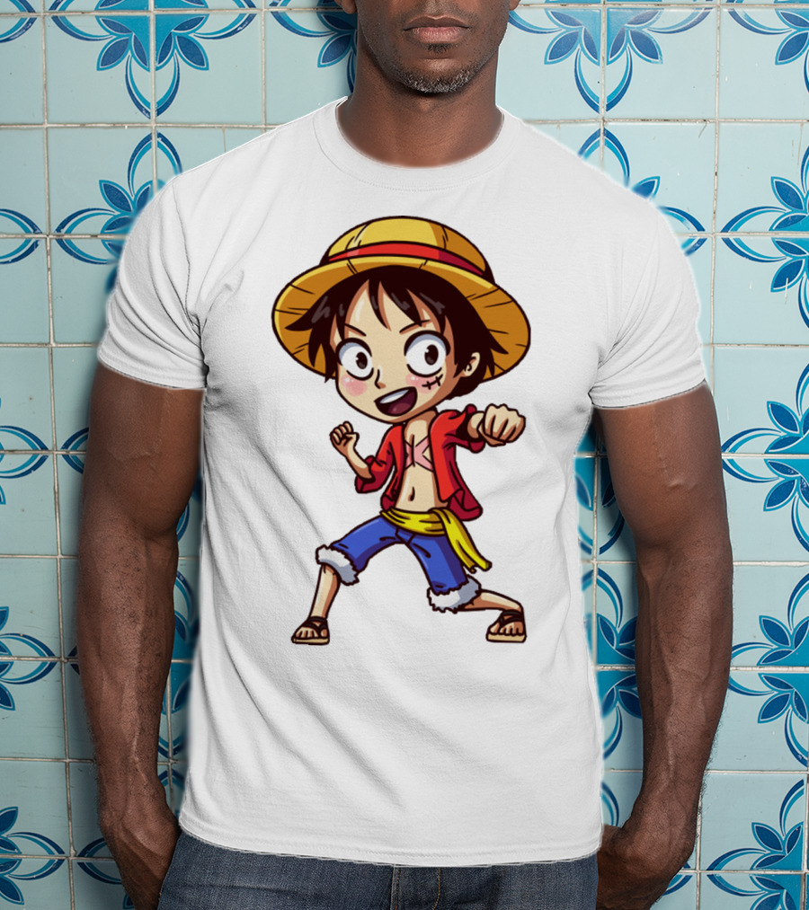 Luffy Chibi One Piece Straw Hat Pirate Anime Character T-Shirt
