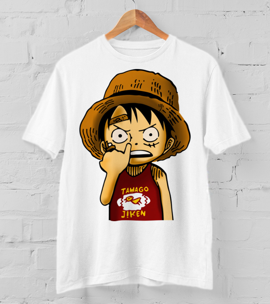 Luffy Childhood Tamago Jiken Iconic Straw Hat Young Luffy T-Shirt