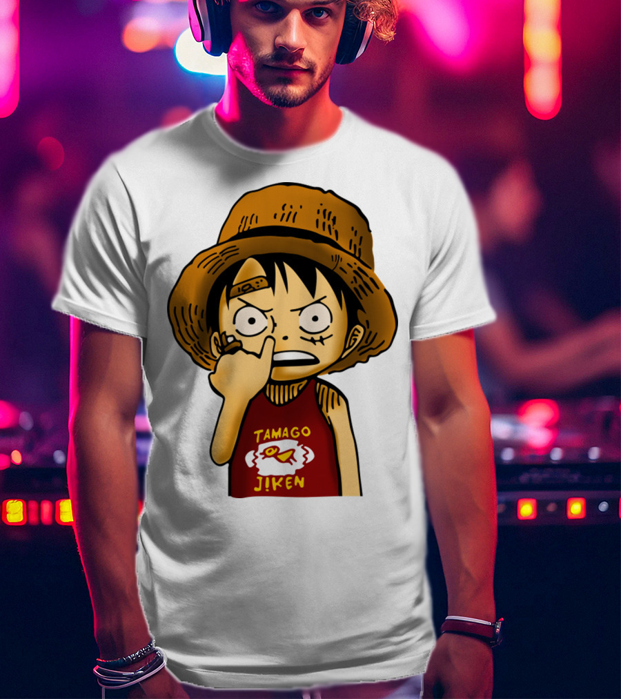 Luffy Childhood Tamago Jiken Iconic Straw Hat Young Luffy T-Shirt