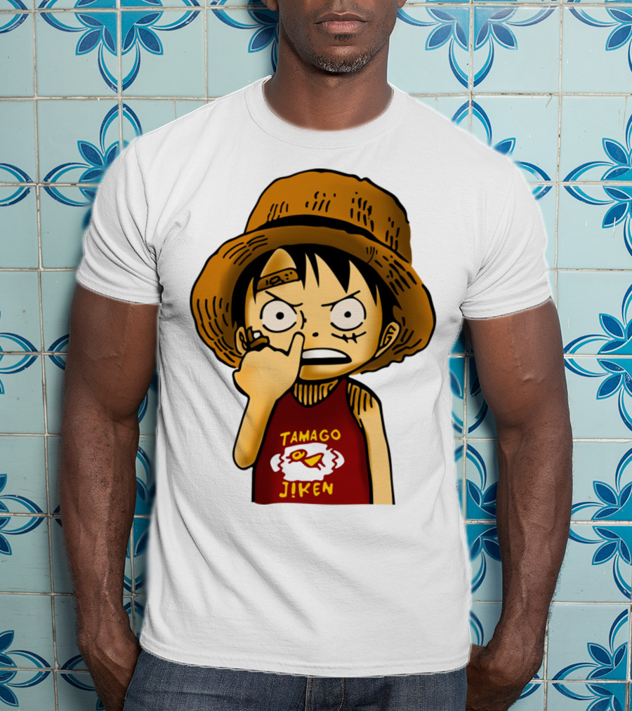 Luffy Childhood Tamago Jiken Iconic Straw Hat Young Luffy T-Shirt
