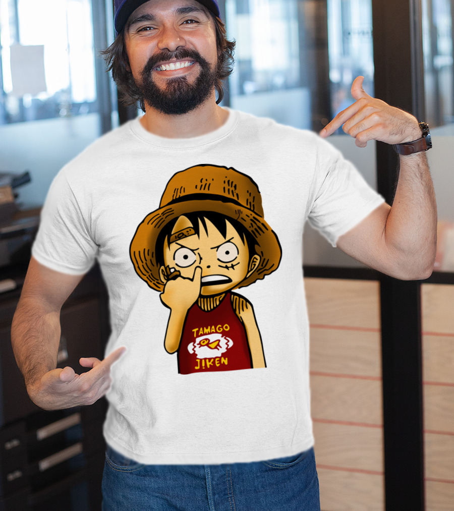 Luffy Childhood Tamago Jiken Iconic Straw Hat Young Luffy T-Shirt