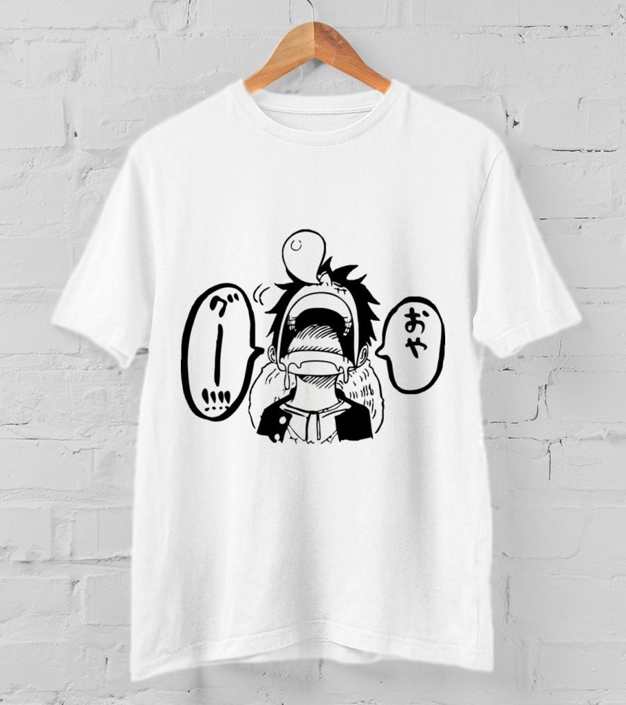 Luffy Sleep Oya Manga Style Bubble Letters T-Shirt