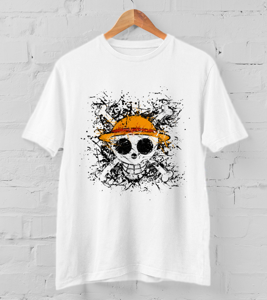 One Piece Iwara Skull Symbol With Straw Hat T-Shirt