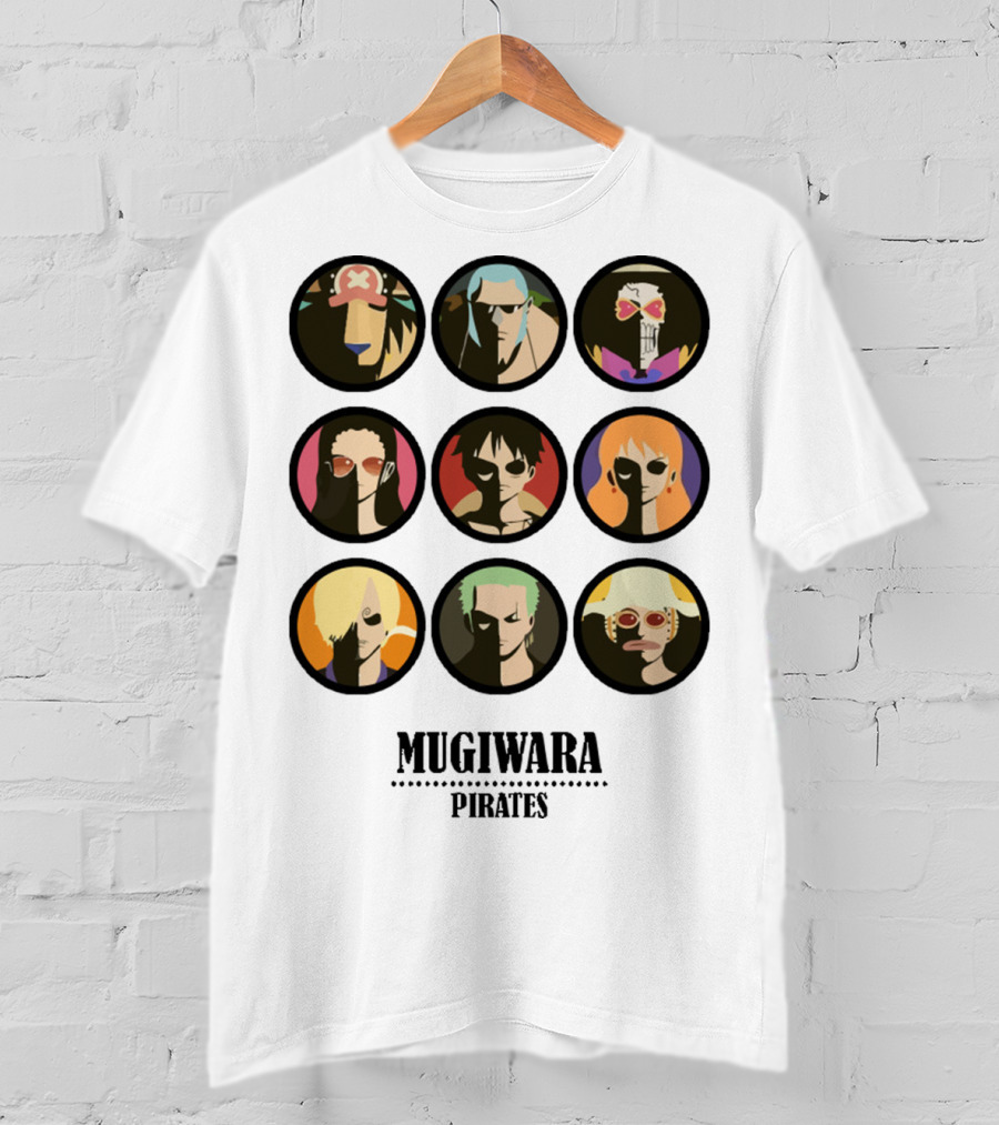 Mugiwara Pirates One Piece Characters Circles T-Shirt