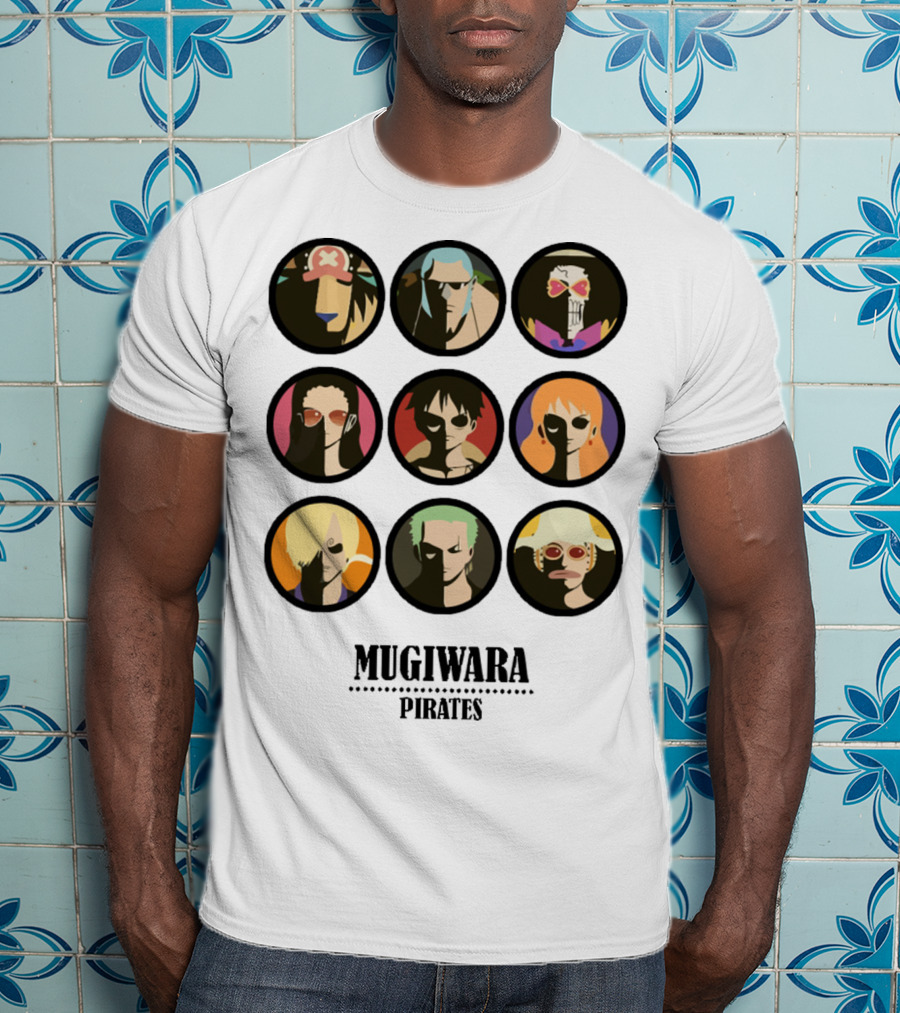 Mugiwara Pirates One Piece Characters Circles T-Shirt