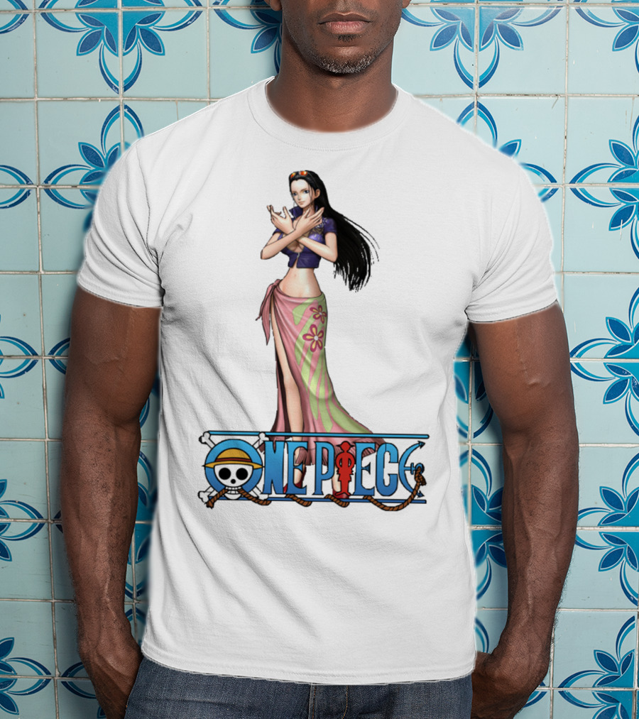One Piece Nico Robin Anime Character With Straw Hat Pirate T-Shirt