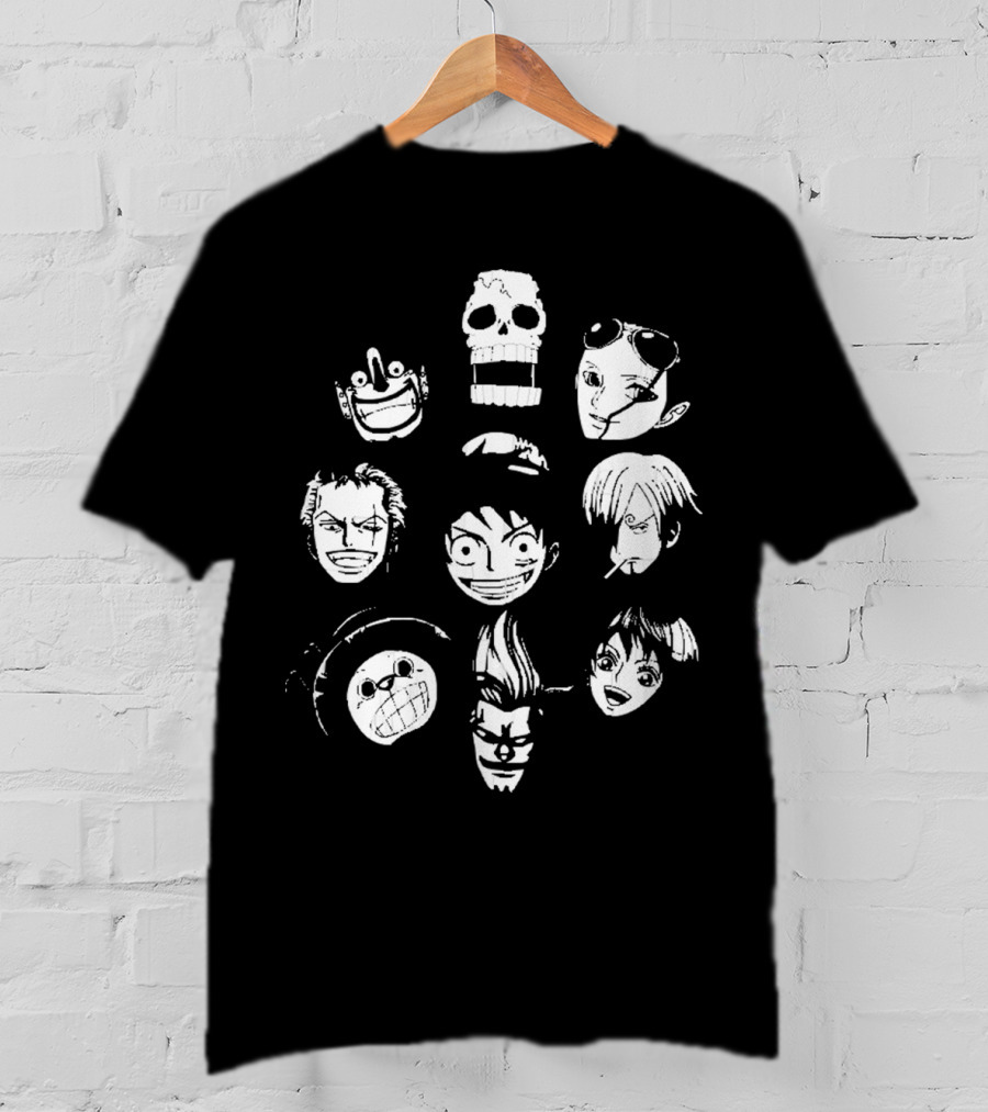 One Piece Straw Hat Crew Faces T-Shirt