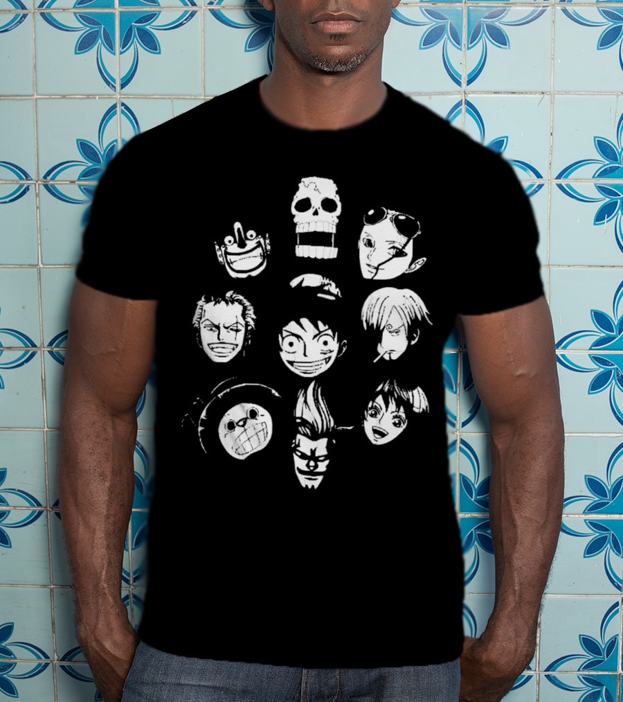 One Piece Straw Hat Crew Faces T-Shirt