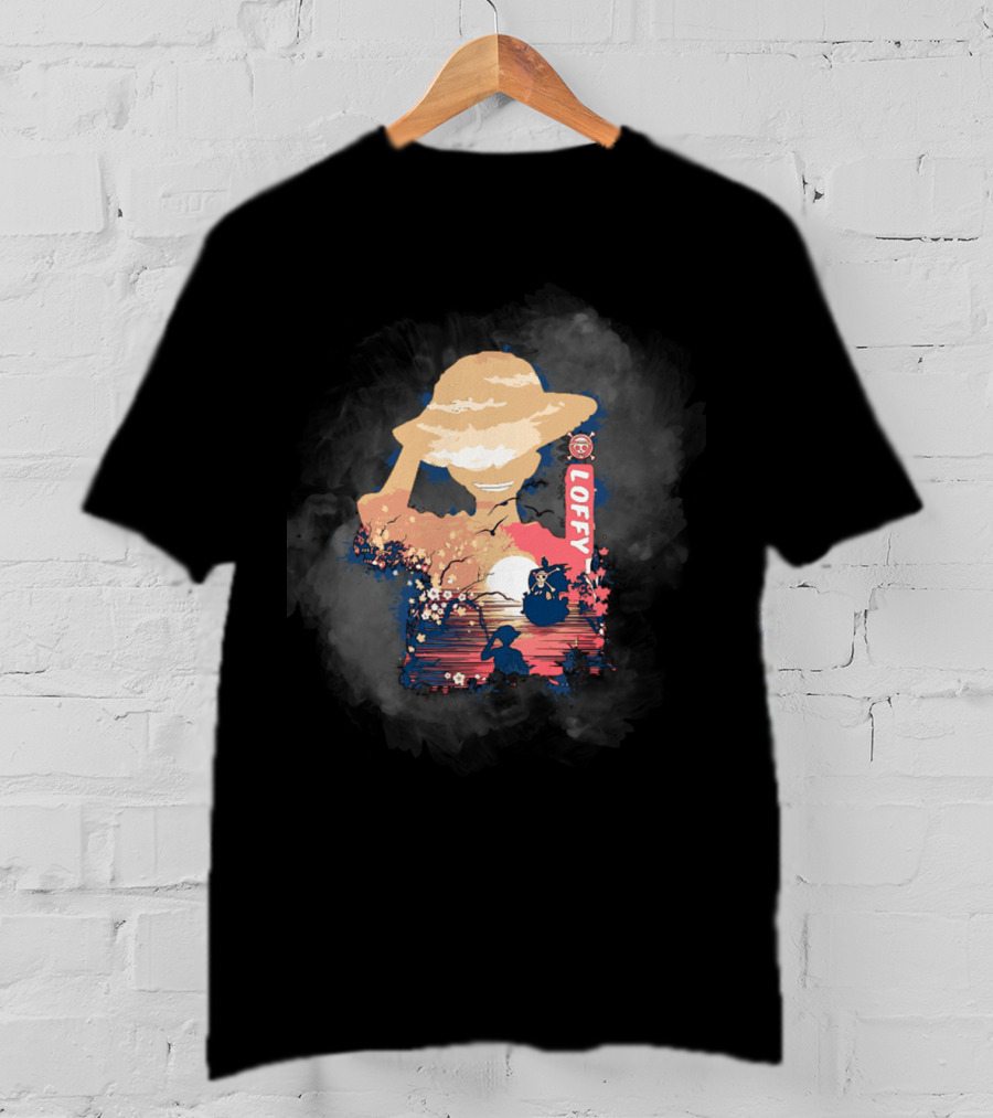 Monkey D Luffy Adventure With King Of The Pirates Story One Piece Sunset Scene T-Shirt