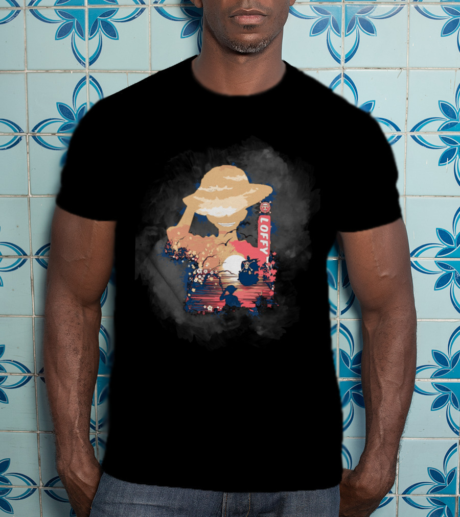 Monkey D Luffy Adventure With King Of The Pirates Story One Piece Sunset Scene T-Shirt