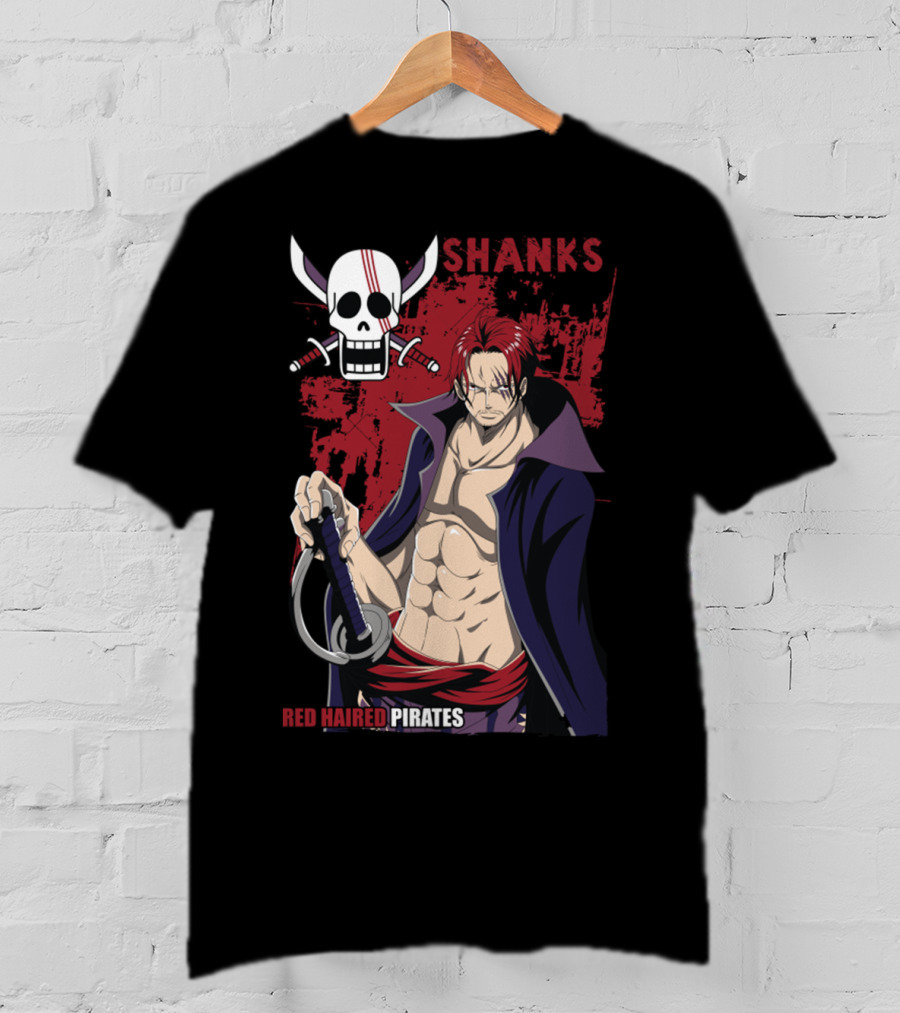 Red Haired Pirates Shanks Skull Symbol Manga T-Shirt