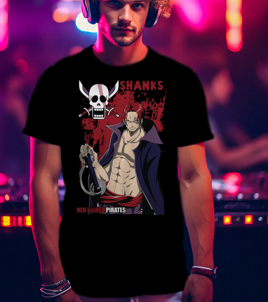 Red Haired Pirates Shanks Skull Symbol Manga T-Shirt